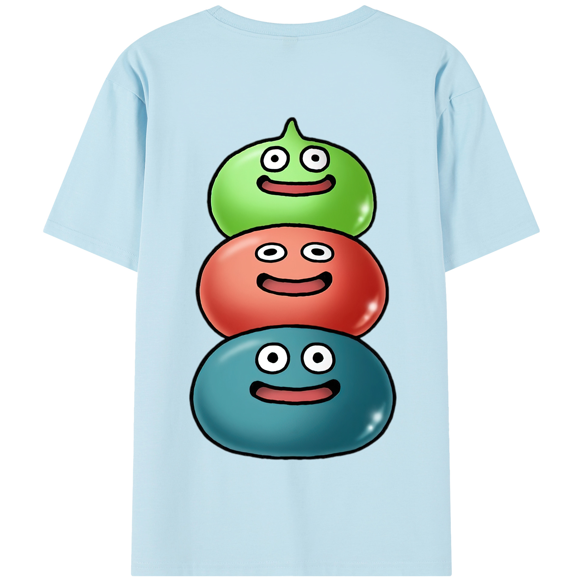 （画像用） ドラゴンクエスト Doragon Kuesuto Dragon Quest 綿100％半袖Tシャツ（背面プリント）
